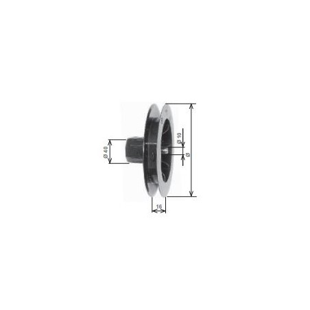 PULEGGIA IN PLASTICA CON CALOTTA  DIAMETRO 115/125/140/155/170/190 con asse da 40mm