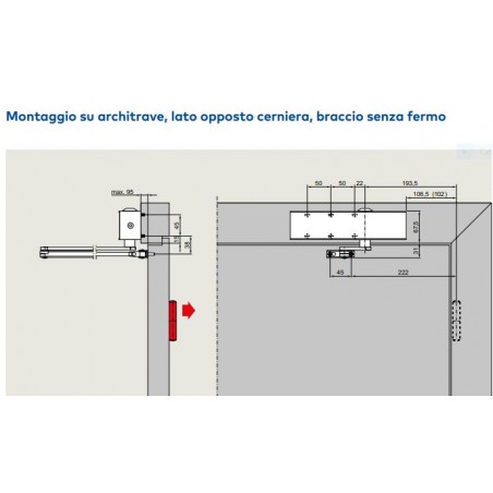 Chiudiporta completo di braccio e fermo TS 83