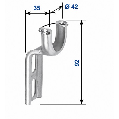Supporto a cassonetto con collo da 85 mm