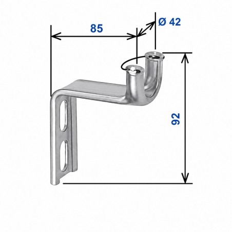 Supporto a cassonetto con collo da 85 mm